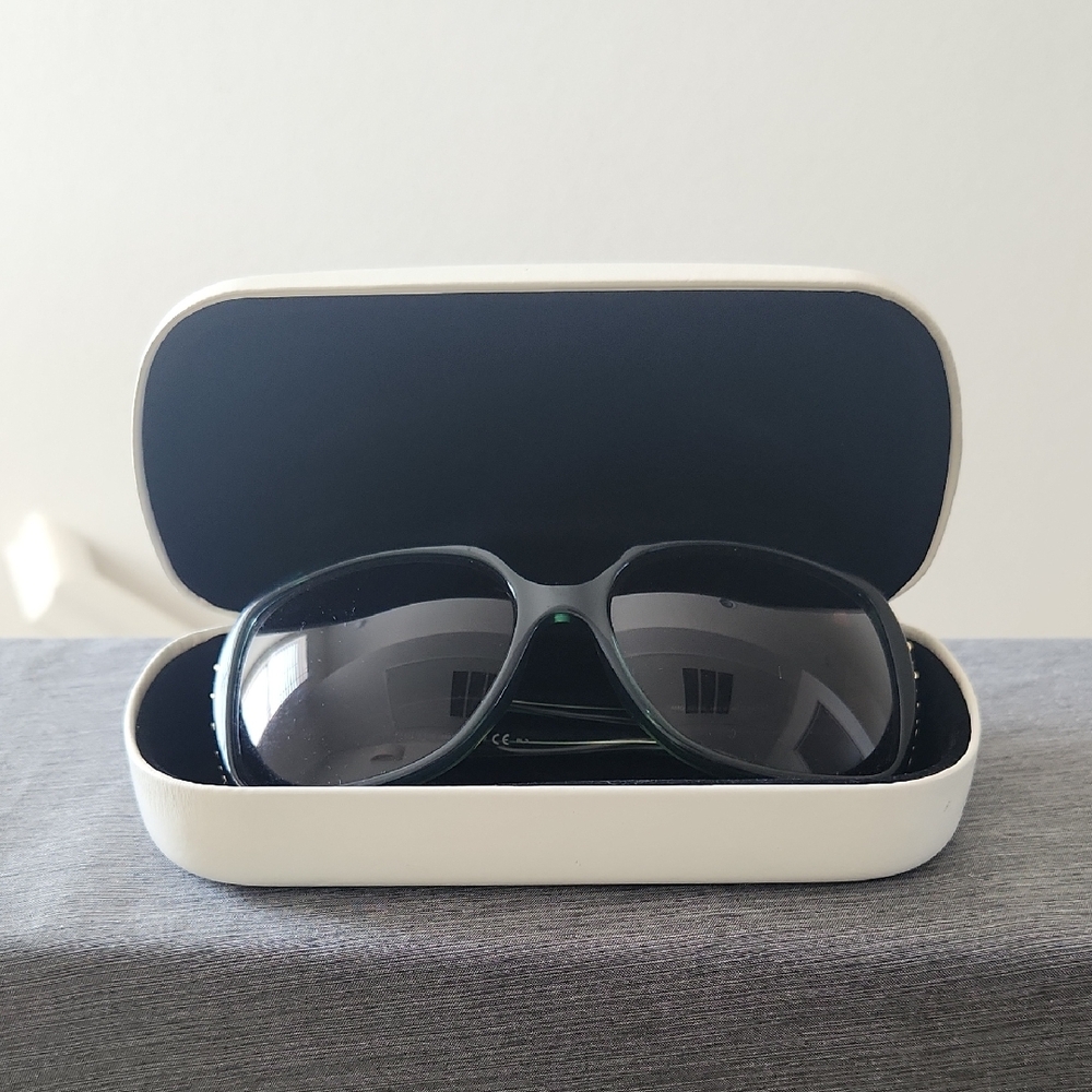 Alexander Mcqueen Green Studded Sunglasses with Calvin Klein Case